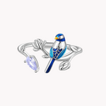 Load image into Gallery viewer, Flower and Bird Silver Ring