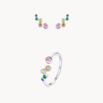 Load image into Gallery viewer, Colourful Drops Silver Set