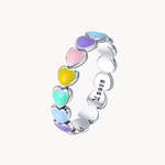 Load image into Gallery viewer, Colourful Hearts Silver Ring