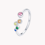 Load image into Gallery viewer, Colourful Drops Adjustable Silver Ring