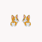Load image into Gallery viewer, Corgi Dog Silver Ring and Earrings Set