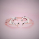 Load image into Gallery viewer, Hand Heart Original Adjustable Silver Ring
