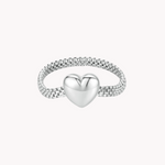 Load image into Gallery viewer, Heart Chain Silver Ring