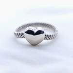 Load image into Gallery viewer, Heart Chain Silver Ring