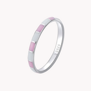 Contrast Colour Enamel Silver Ring