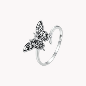 Butterfly Adjustable Silver Ring