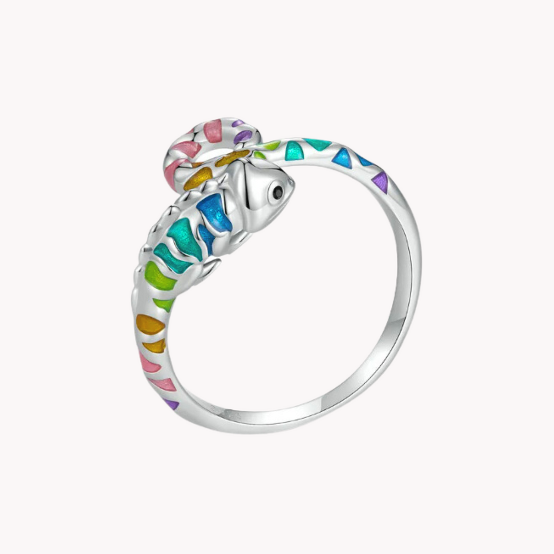 Chameleon Adjustable Silver Ring