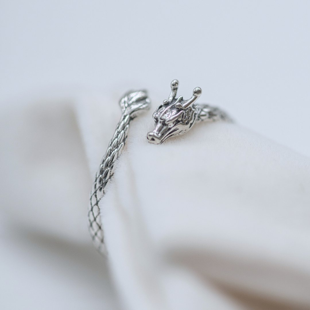 Dragon Silver Adjustable Ring