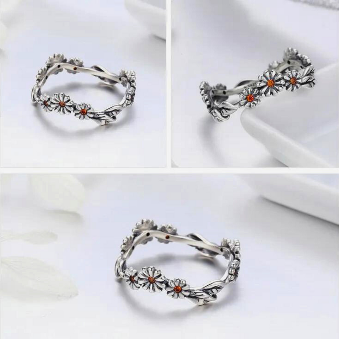  Flowers Silver Ring