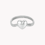 Load image into Gallery viewer, Heart Chain Silver Ring
