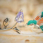 Load image into Gallery viewer, Kingfisher Adjustable Silver Ring
